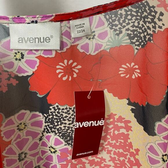 Avenue Flower Multicolor Print Women Plus Cardigan Size 22/24 3X BRAND NEW - Picture 4 of 4